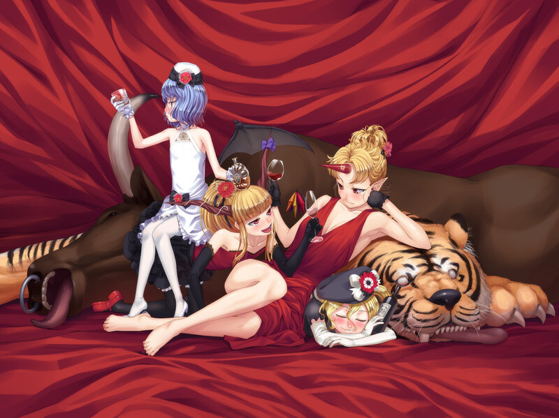 anime girls with animals