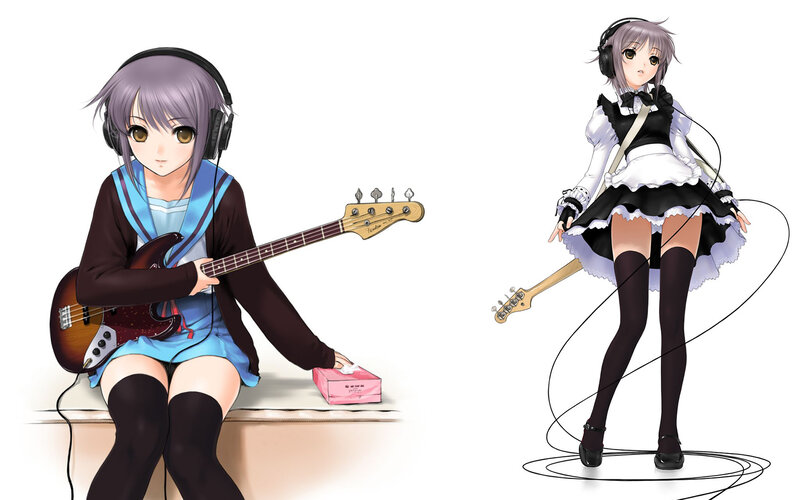 anime girls with bass guitars