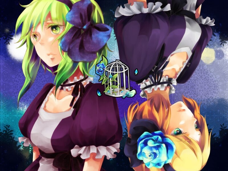 anime girls with blue flowers