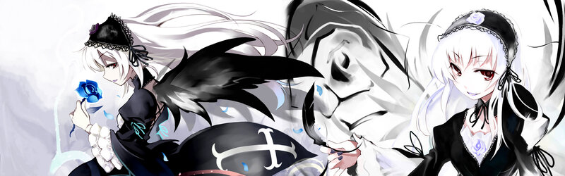 anime girls with blue rose
