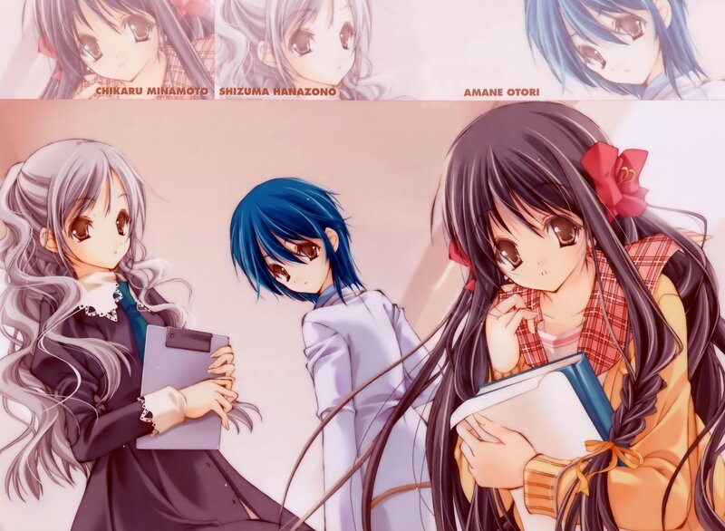 anime girls with books