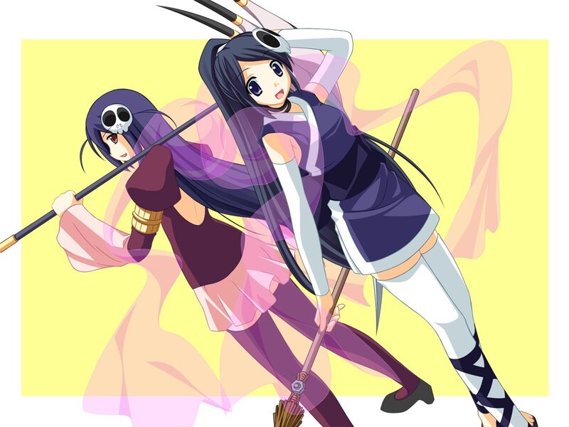 anime girls with brooms