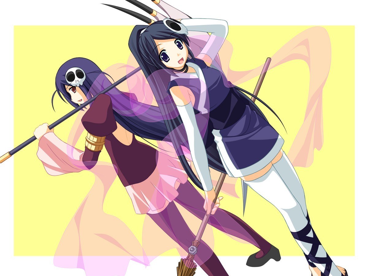 anime girls with brooms