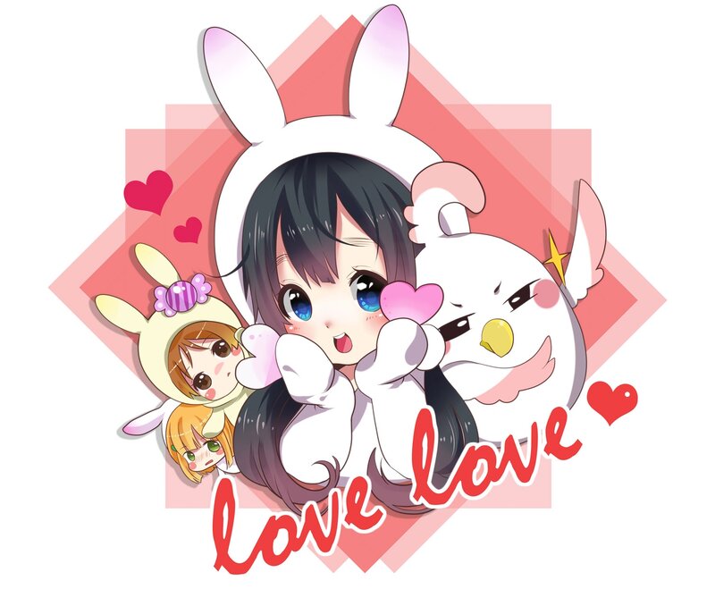 Anime Girls with Bunny Ears — Pink