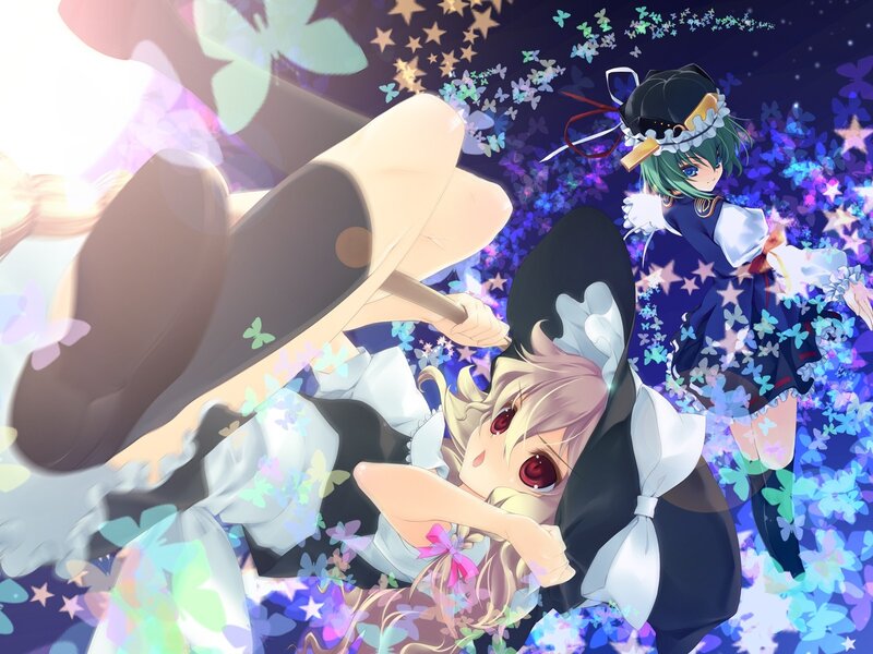Anime girls with butterflies