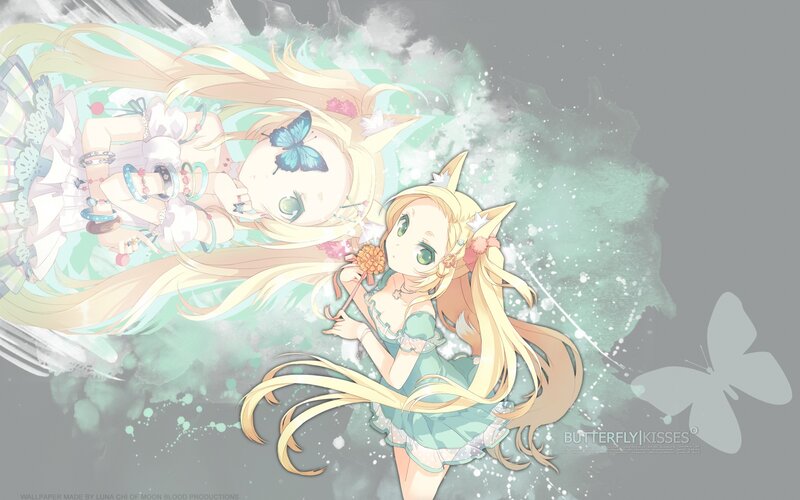 Anime girls with butterflies