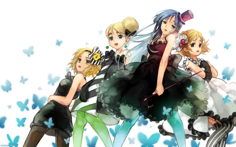 anime girls with butterflies