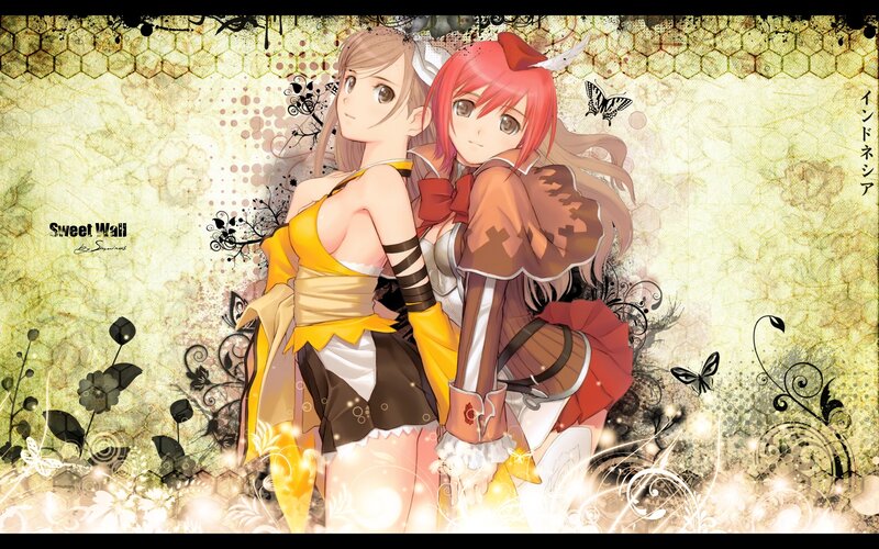 Anime girls with butterflies