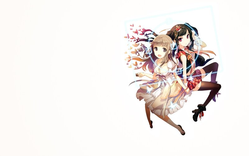 anime girls with butterflies