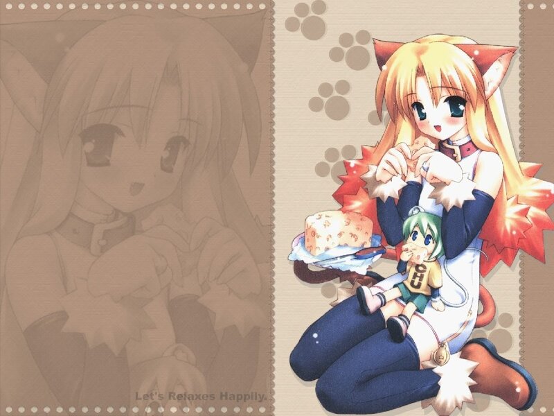 Anime girls with cake