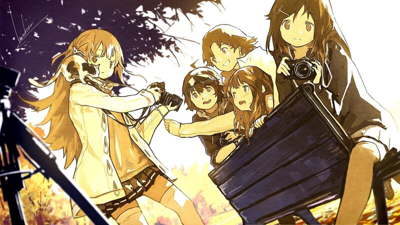 Anime Girls with Cameras — Yellow