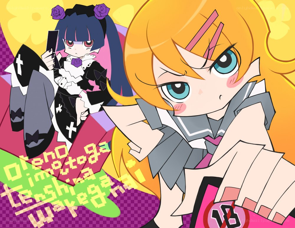 anime girls with cards
