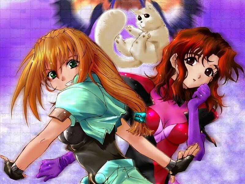 anime girls with cat