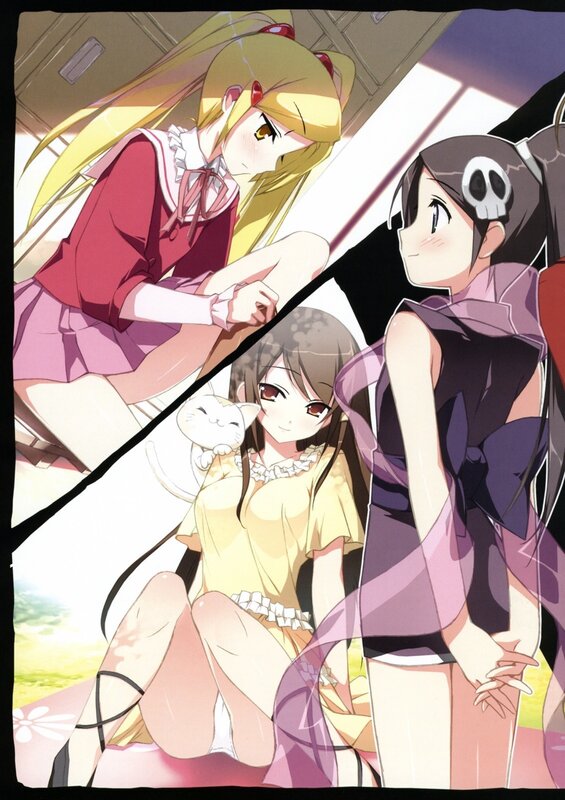 Anime girls with cat