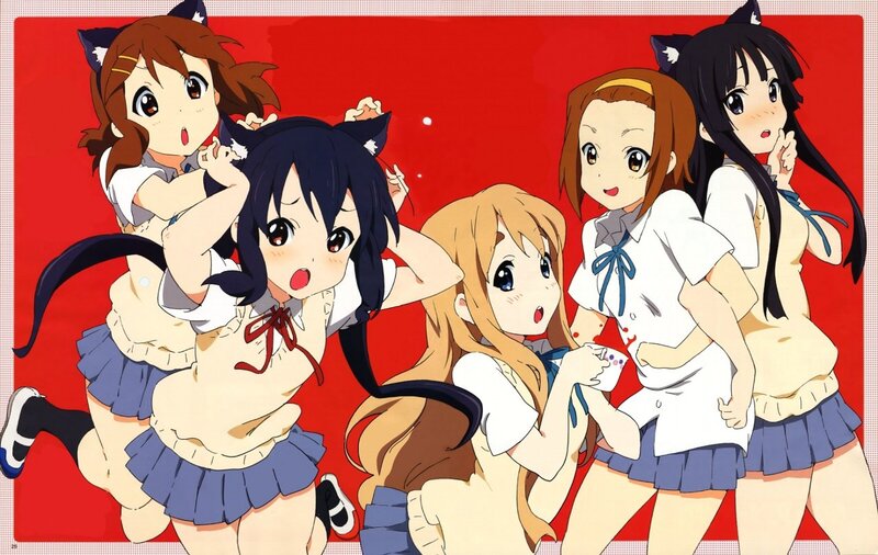 Anime Girls with Cat Ears — Red