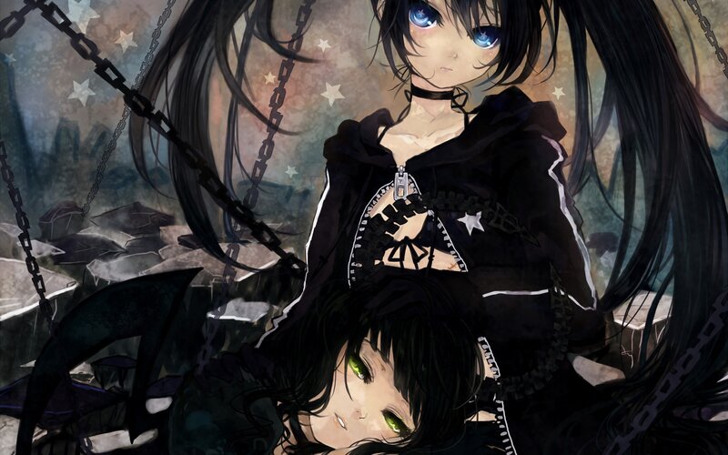 Anime girls with chains and stars