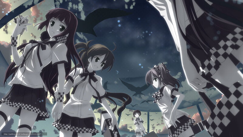 anime girls with checkered skirts
