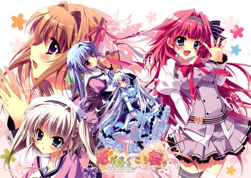 Anime girls with cherry blossoms