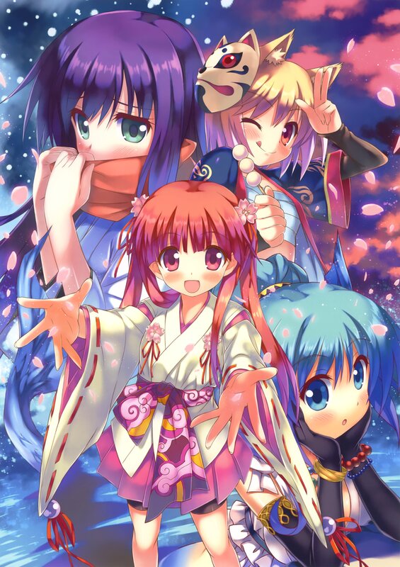anime girls with cherry blossoms