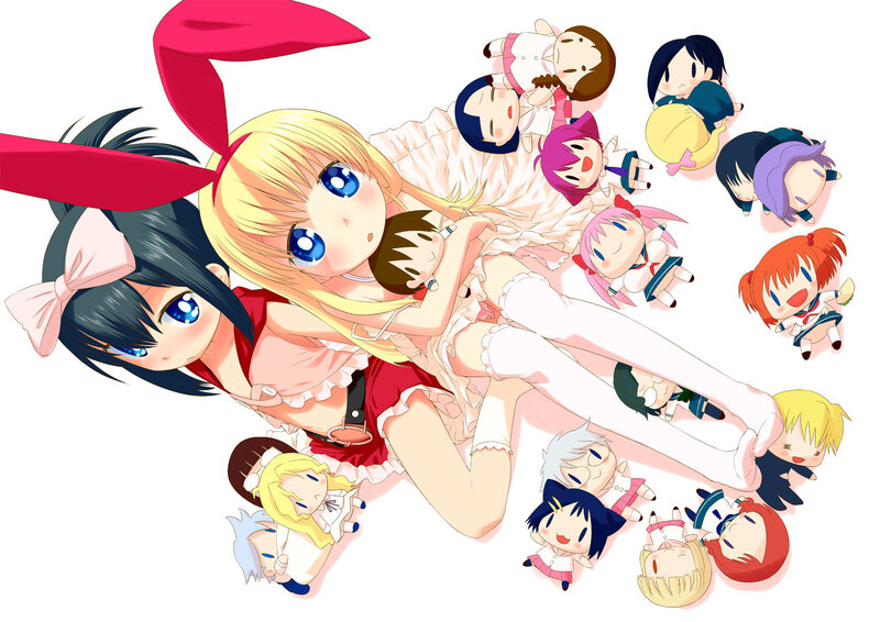 anime girls with chibi characters