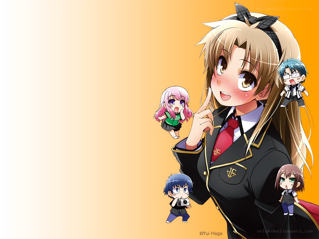 Anime girls with chibi characters