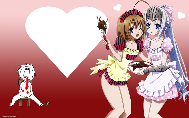 Anime girls with chocolate dessert