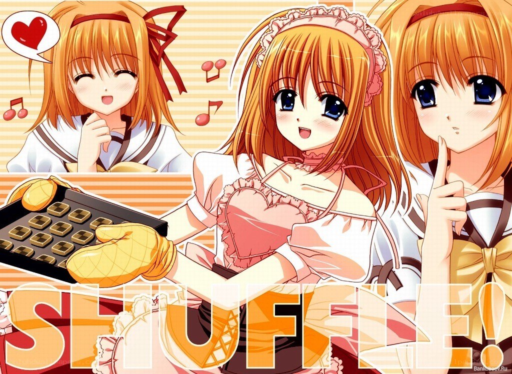 Anime girls with chocolate tray