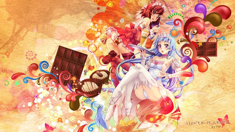Anime girls with chocolate treats