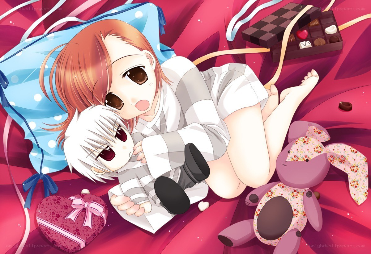 Anime girls with chocolates