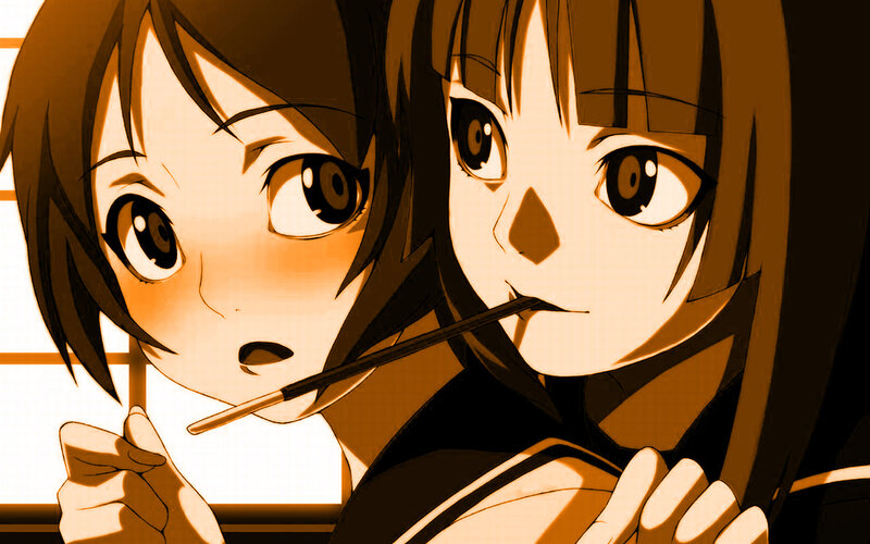 anime girls with chopsticks