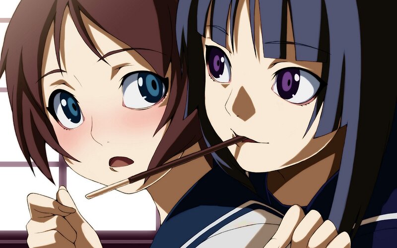 anime girls with chopsticks