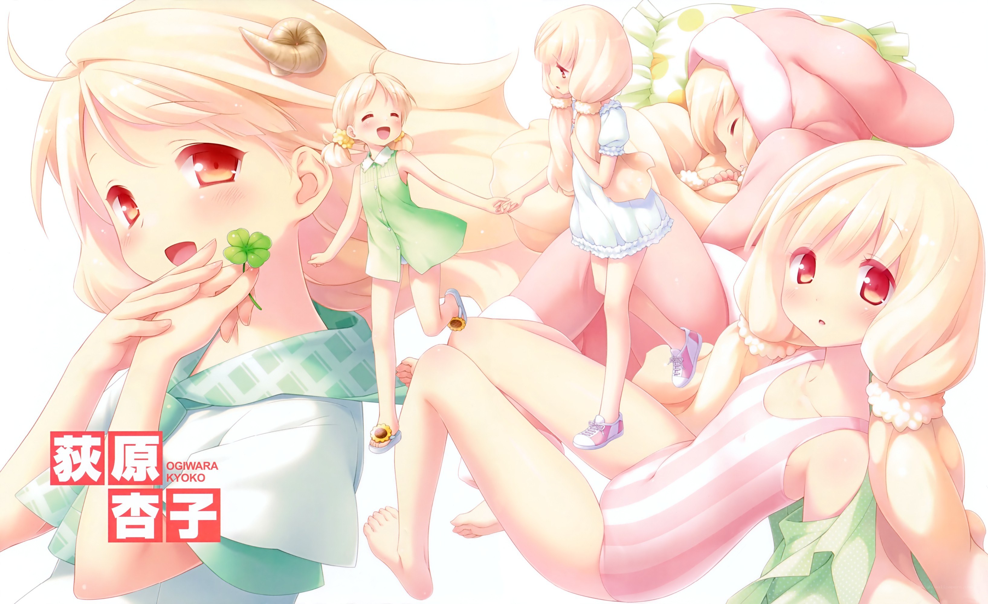 Anime girls with clover
