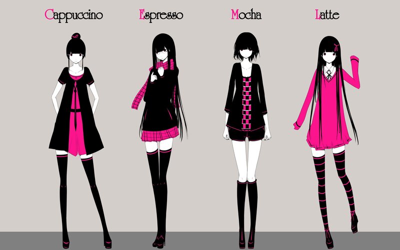 Anime girls with coffee themes