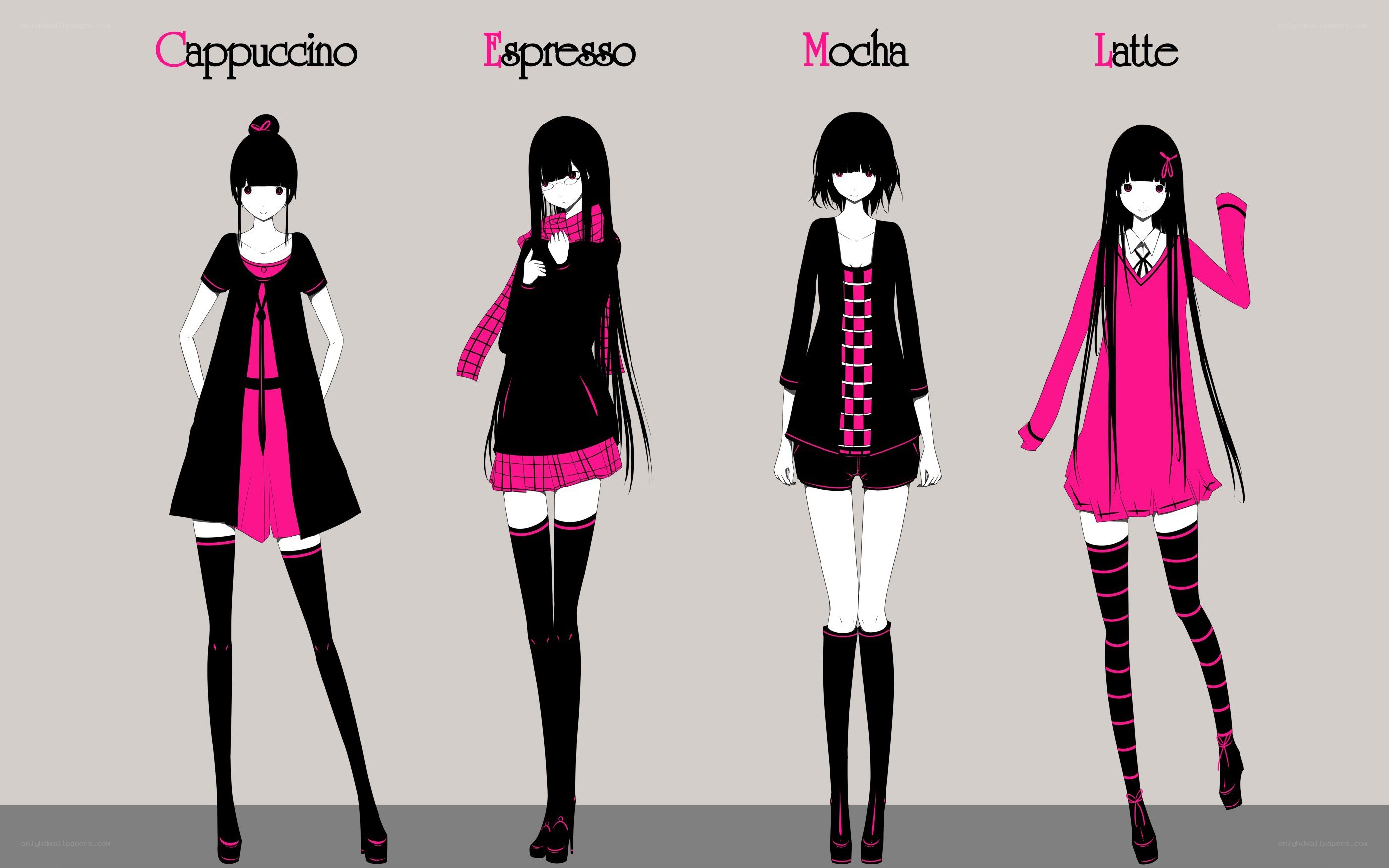 Anime girls with coffee themes