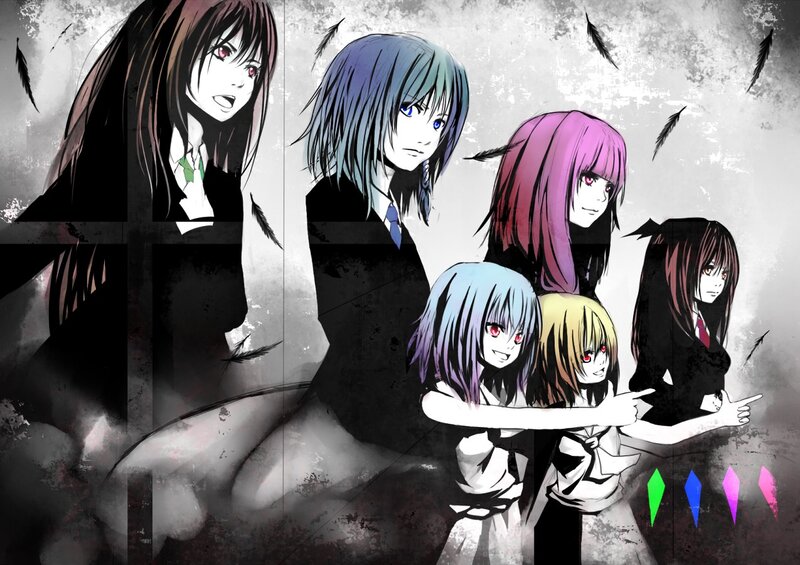 anime girls with colored hair