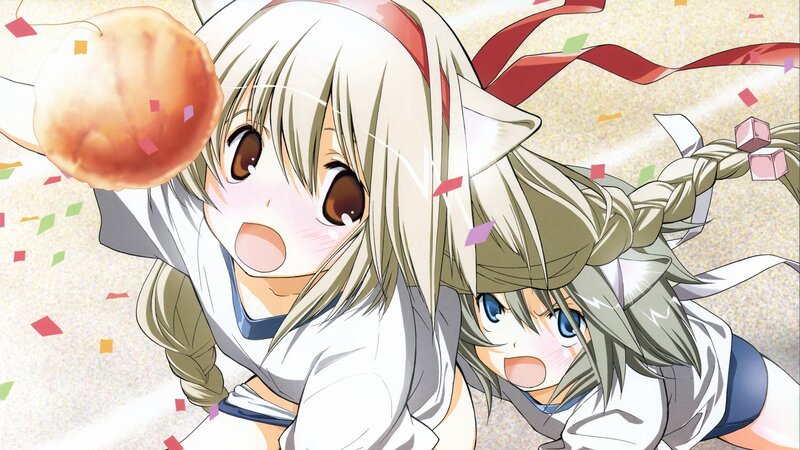 anime girls with confetti