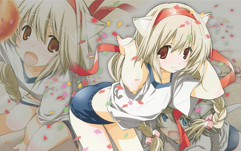 Anime girls with confetti