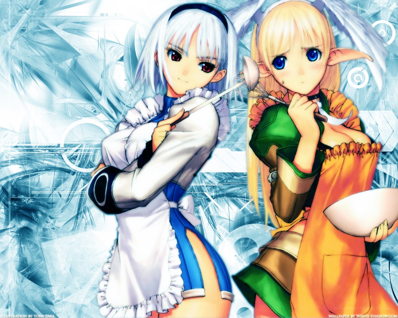 Anime girls with cooking tools