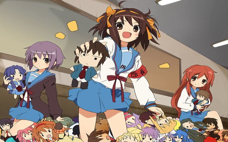 Anime Girls with Dolls — Blue