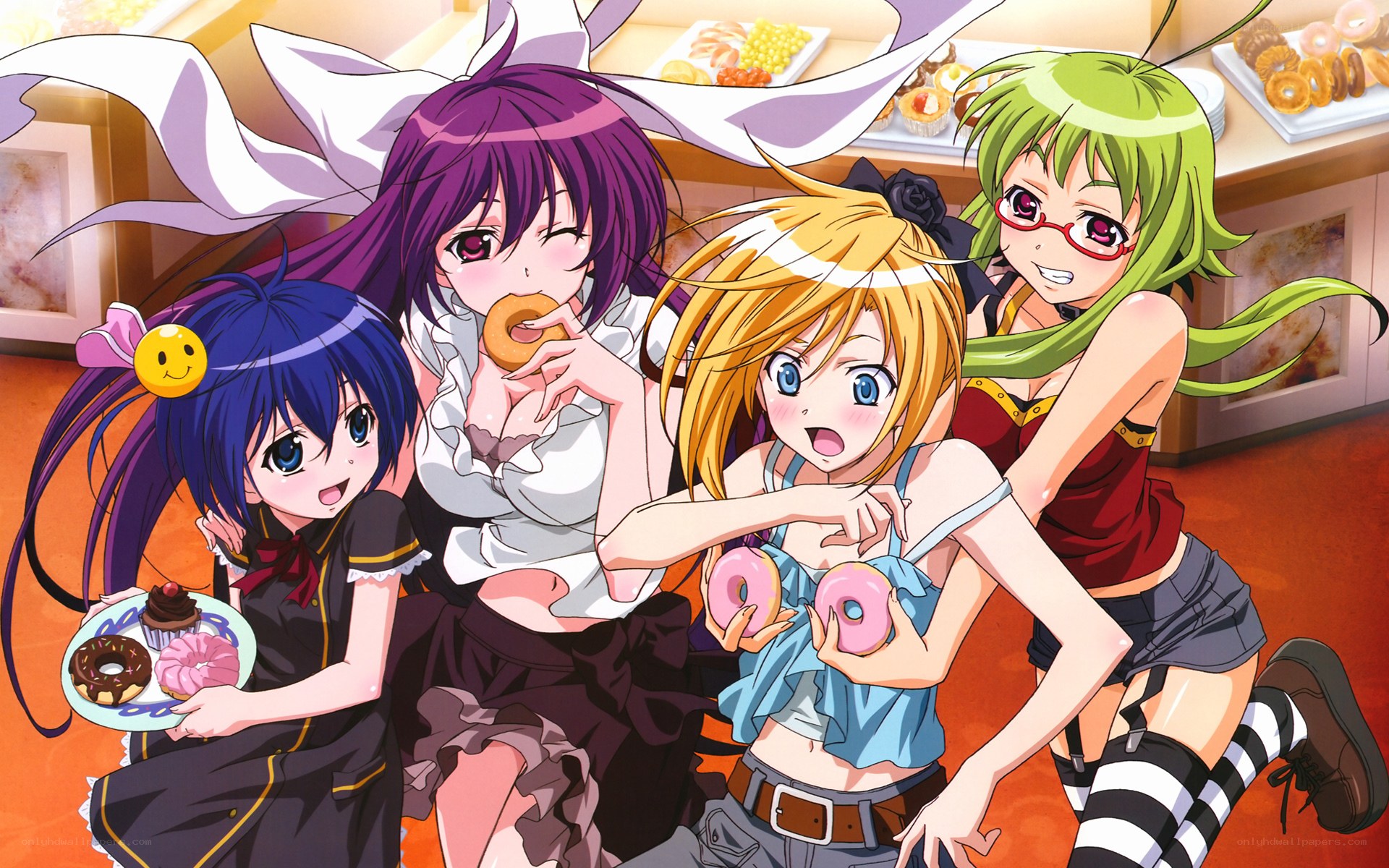 anime girls with donuts