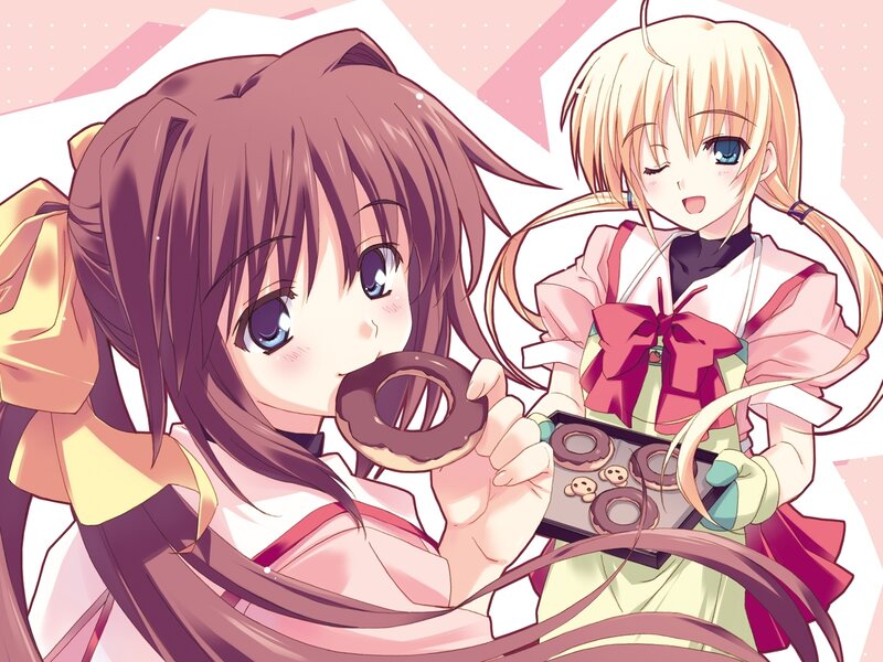 Anime girls with donuts