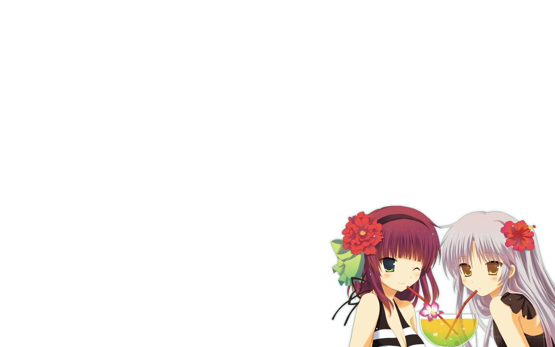 anime girls with drinks