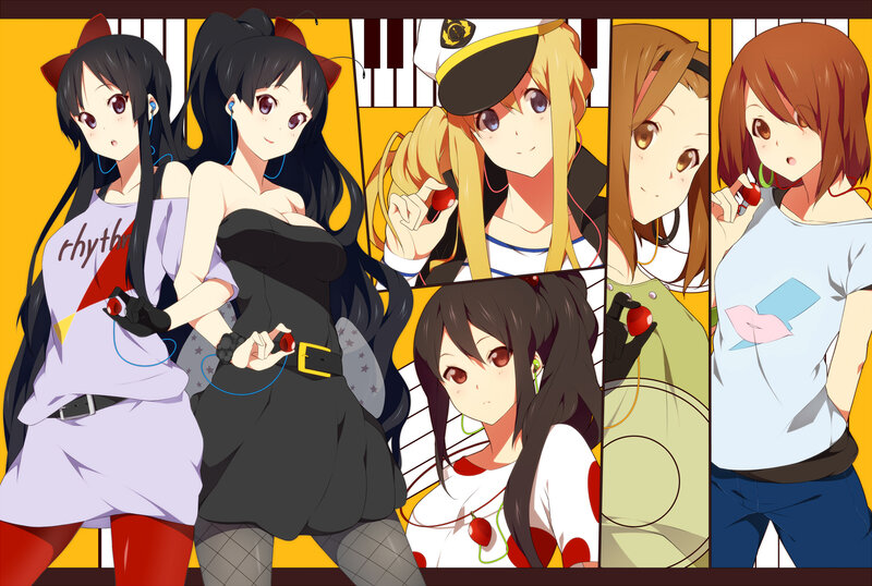 anime girls with earbuds