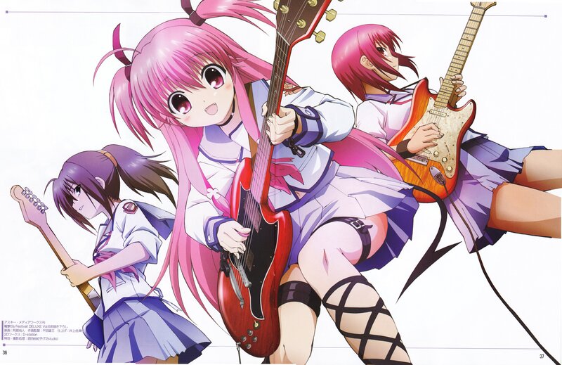 Anime girls with electric guitars