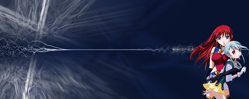 Anime girls with energy wave