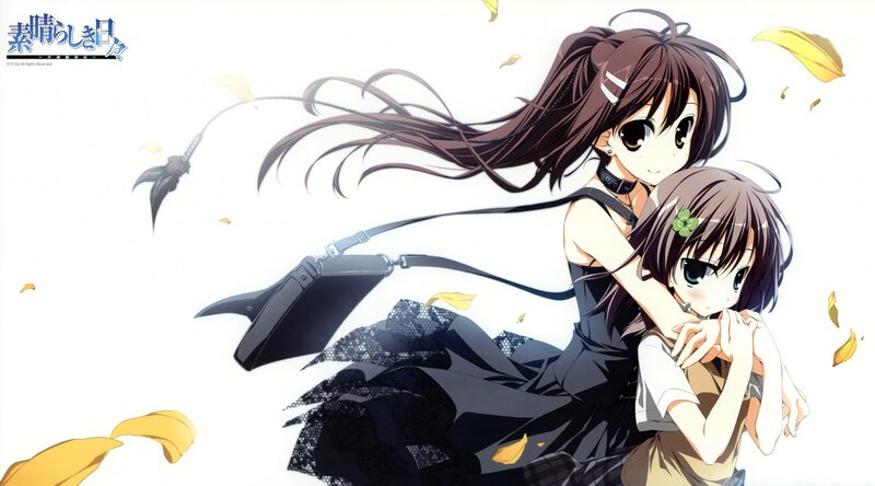 Anime girls with falling leaves