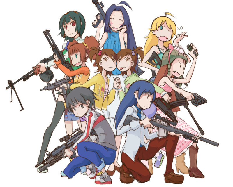 anime girls with firearms