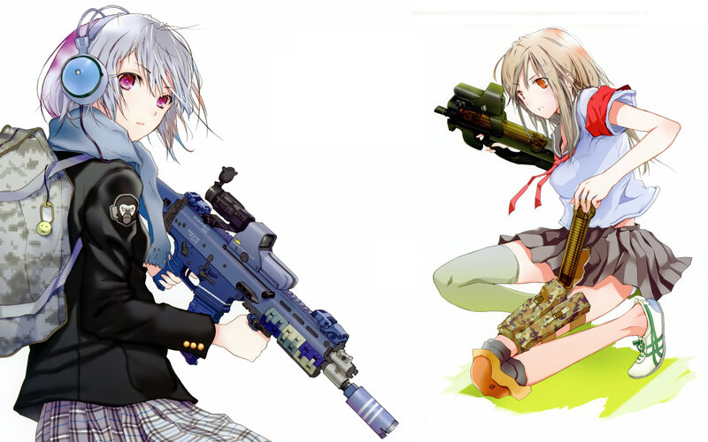 Anime girls with firearms