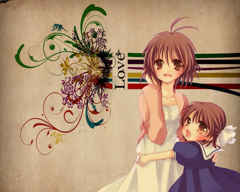 Anime girls with floral design