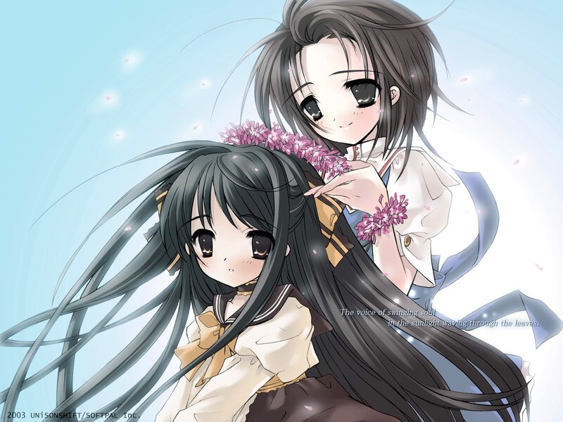 Anime girls with flowers